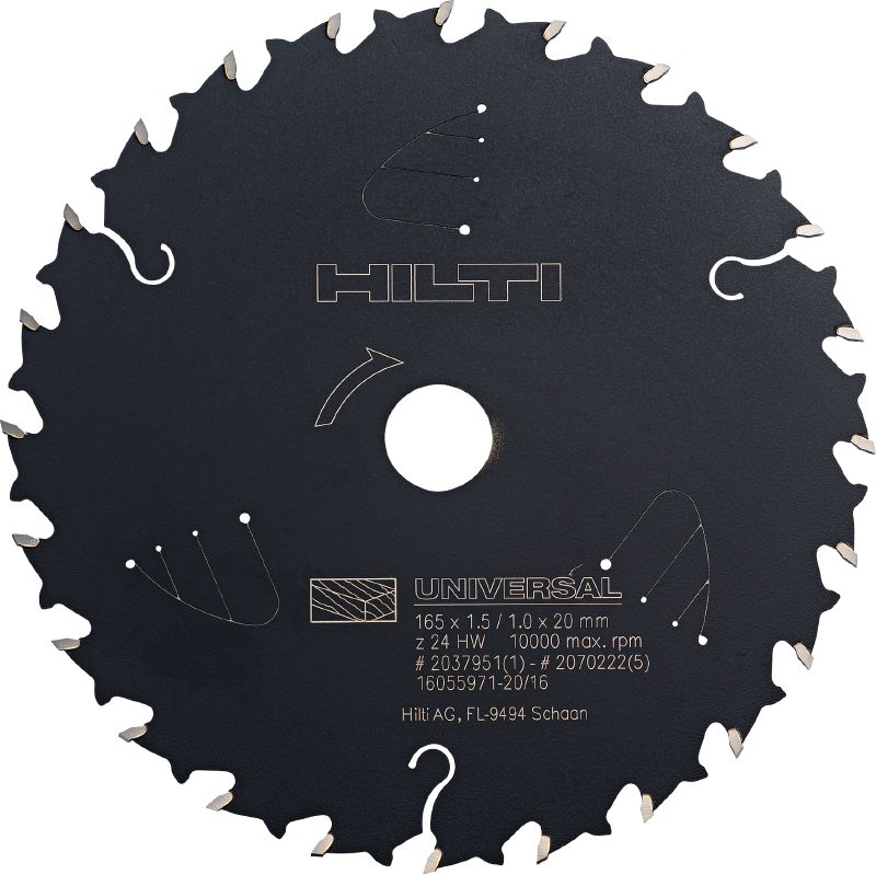 Wood circular saw blade (CPC) Top-performance circular saw blade for wood, with carbide teeth to cut faster, last longer and maximise your productivity on cordless saws