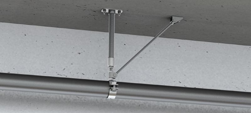 MFP-UL fixed point universal light Galvanised fixed point with one-sided bracing for light-duty applications up to 4 kN Applications 1
