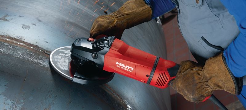 AG 230-24D Angle grinder 2400W angle grinder with dead man's switch, rotatable grip and long-lasting carbon brush, for discs up to 230 mm Applications 1