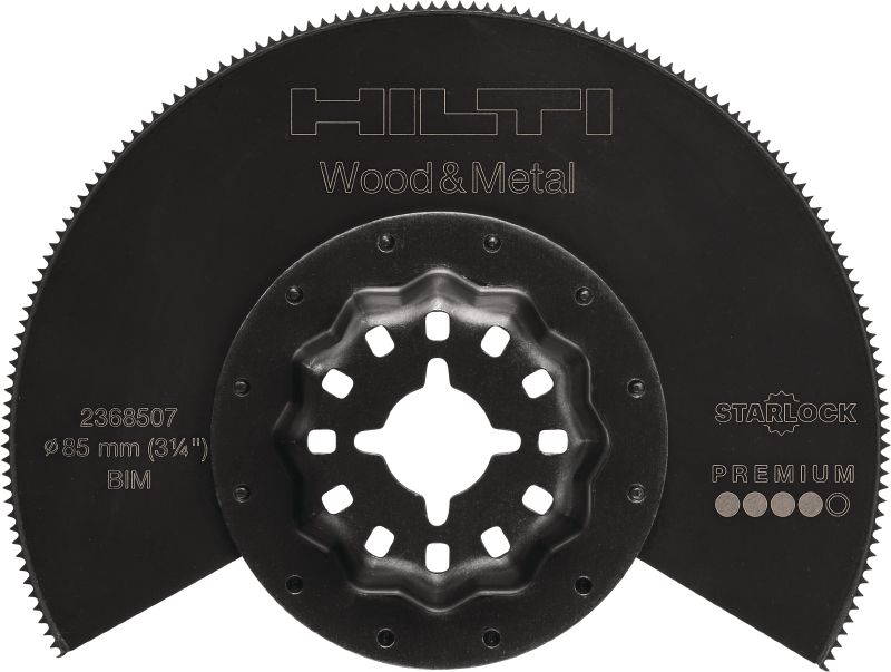 Multitool saw blade BiM segmented saw blade for the oscillating multitool, for sawing nail embedded wood, plastics and metal
