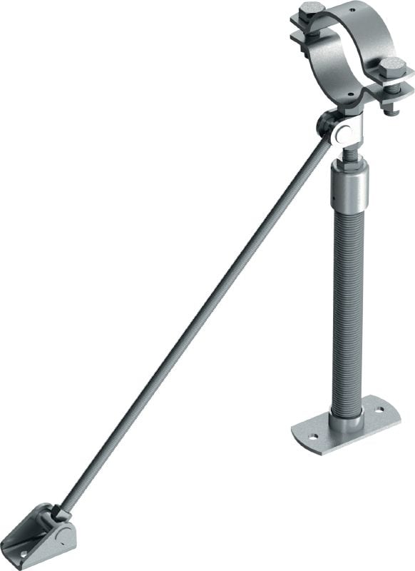 MFP-UL fixed point universal light Galvanised fixed point with one-sided bracing for light-duty applications up to 4 kN