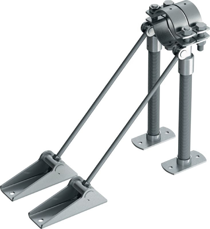 MFP-UHD fixed point universal heavy Galvanised double fixed point with one-sided bracing for heavy-duty applications up to 36 kN