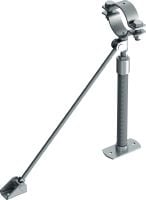 MFP-UL fixed point universal light Galvanised fixed point with one-sided bracing for light-duty applications up to 4 kN