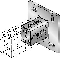 Baseplater DIN 9021 M16 zinced Hot-dip galvanised (HDG) baseplate for fastening MI-90 girders to concrete using two anchors