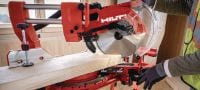 Wood fine finish Mitre Saw blade Ultimate wood fine finish Mitre Saw blade (12 | 305mm) with carbide teeth, for precise and clean cuts in wooden beams with our SM 60-22 cordless Mitre Saw Applications 1